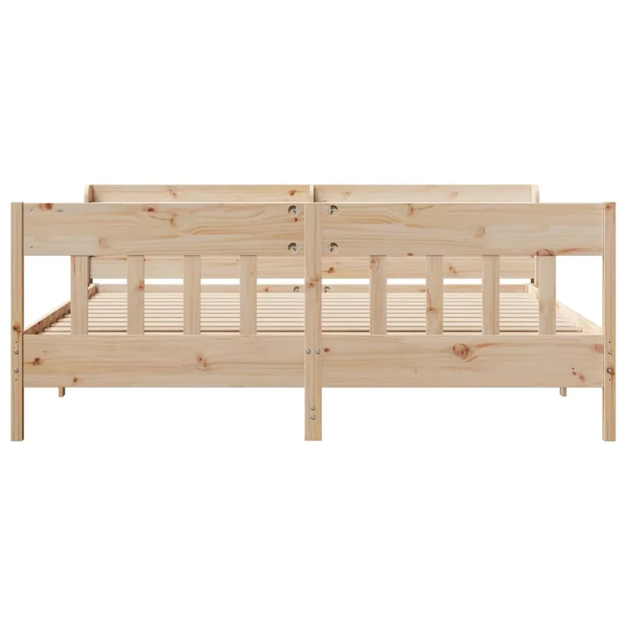 Cadre de lit sans matelas 200x200 cm bois massif de pin - 4