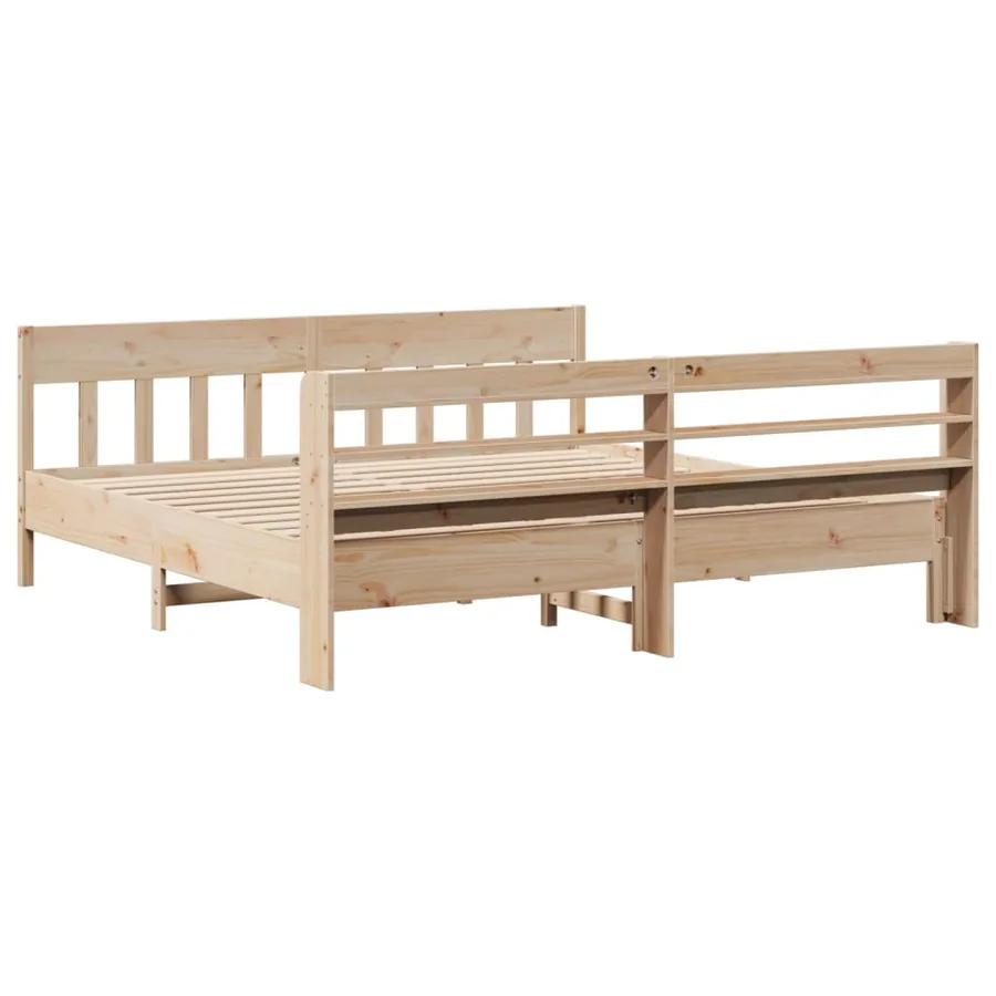 Cadre de lit sans matelas 200x200 cm bois massif de pin - 6