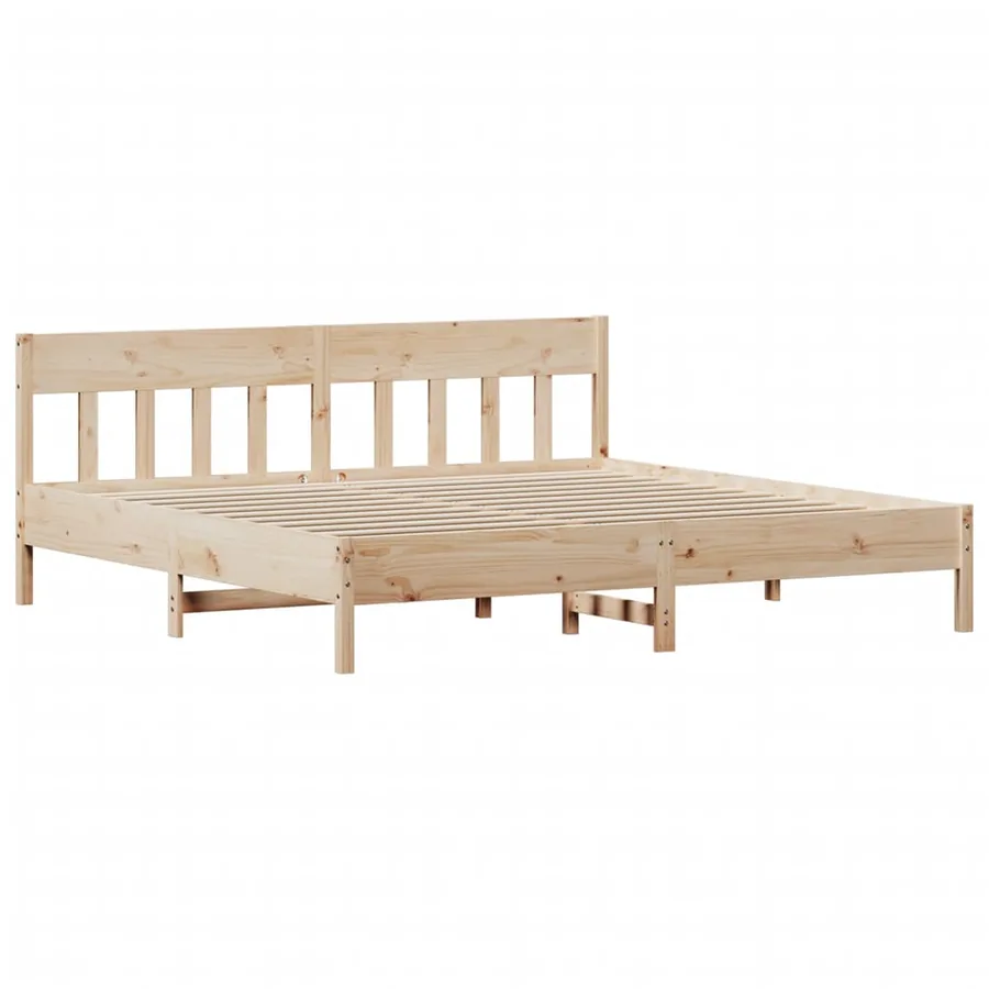 Cadre de lit sans matelas 200x200 cm bois massif de pin - 7