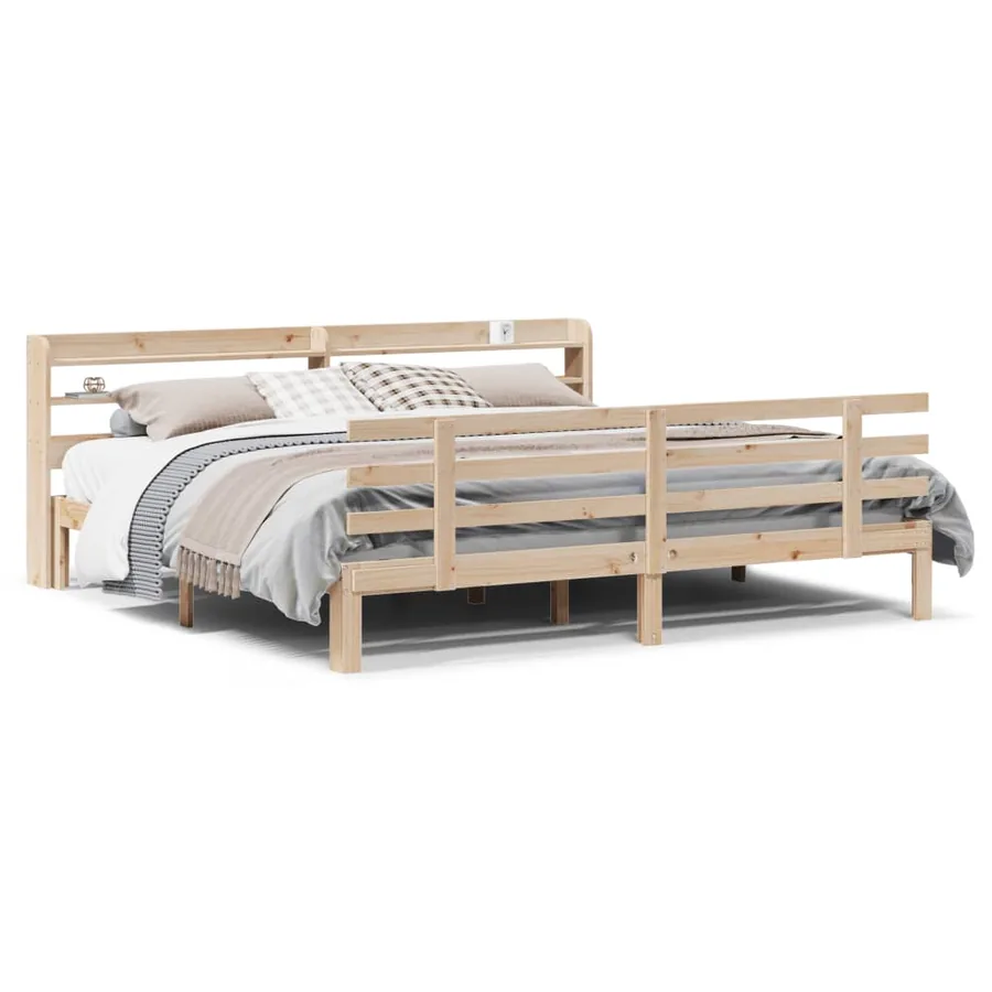 Cadre de lit avec tête de lit sans matelas 200x200 cm - 2