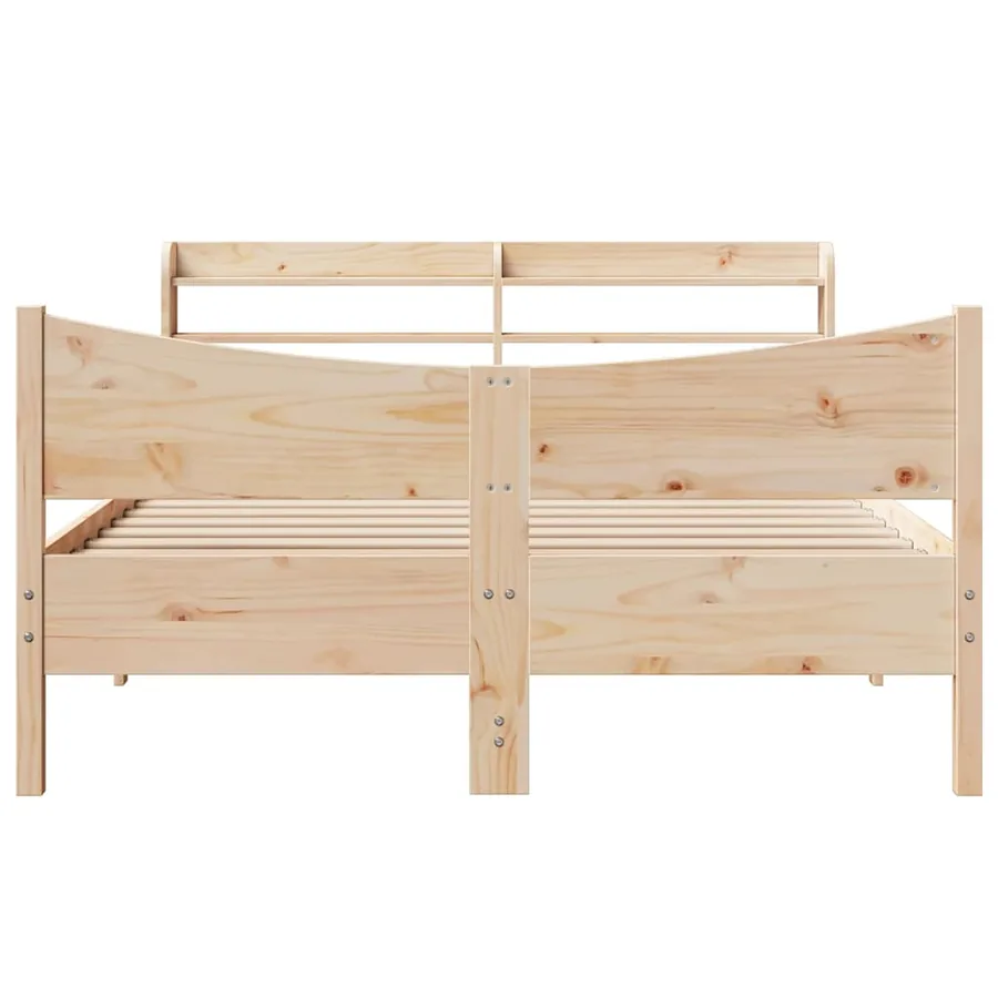 Cadre de lit avec tête de lit 135x190 cm bois de pin massif - 4