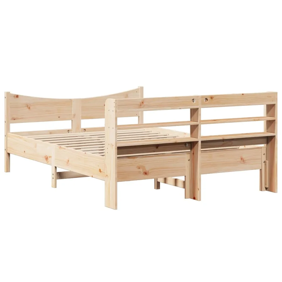 Cadre de lit avec tête de lit 135x190 cm bois de pin massif - 8