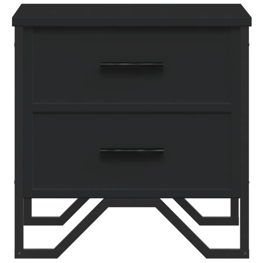 Table de chevet noir 40x41x40 cm bois d’ingénierie - 5