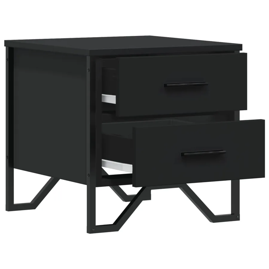 Table de chevet noir 40x41x40 cm bois d’ingénierie - 6