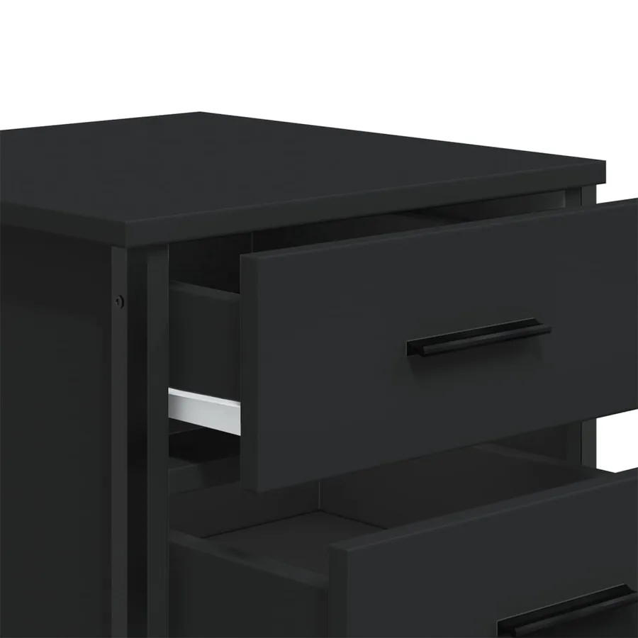 Table de chevet noir 40x41x40 cm bois d’ingénierie - 9