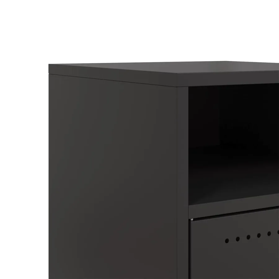 Table de chevet noir 36x39x59 cm acier - 11