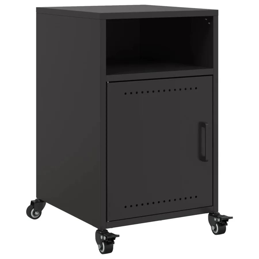 Table de chevet noir 36x39x59 cm acier - 2