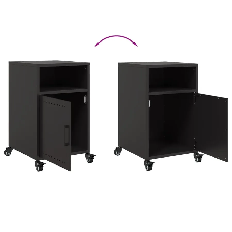 Table de chevet noir 36x39x59 cm acier - 9