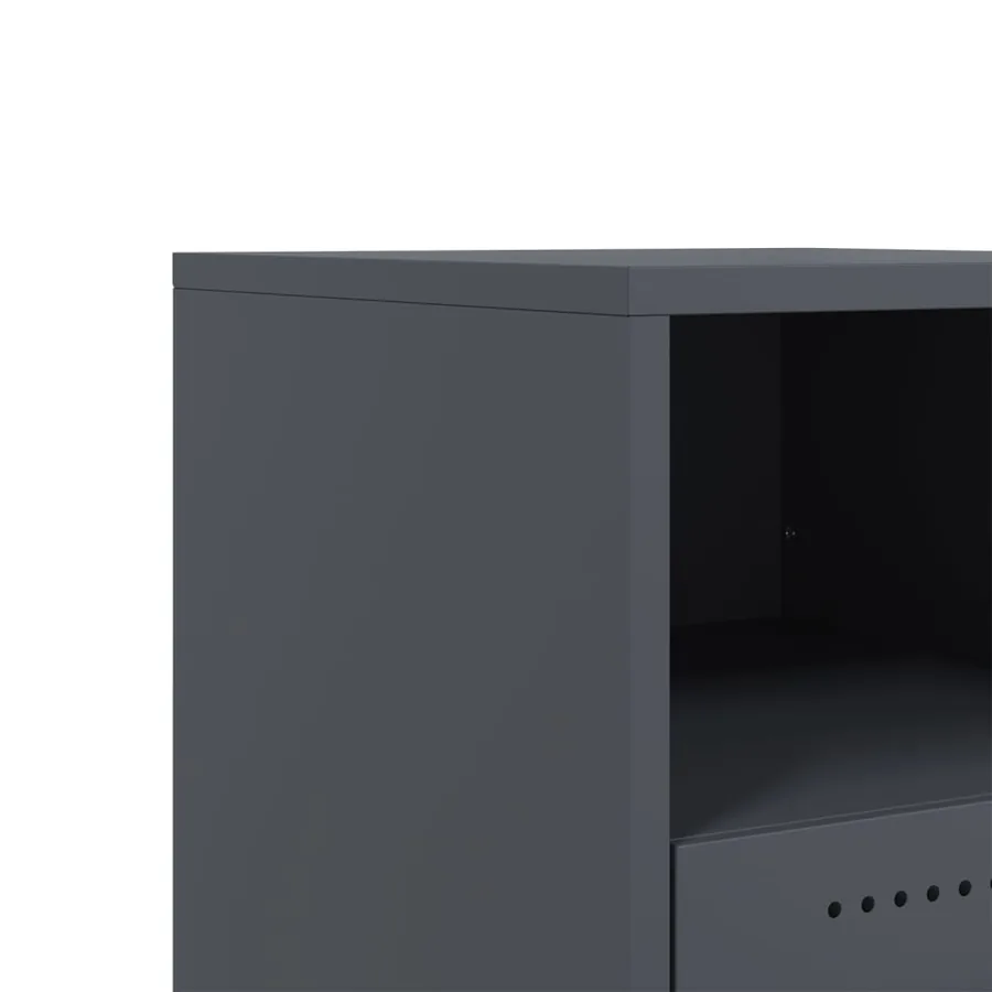 Tables de chevet 2 pcs anthracite 36x39x43,5 cm acier - 11