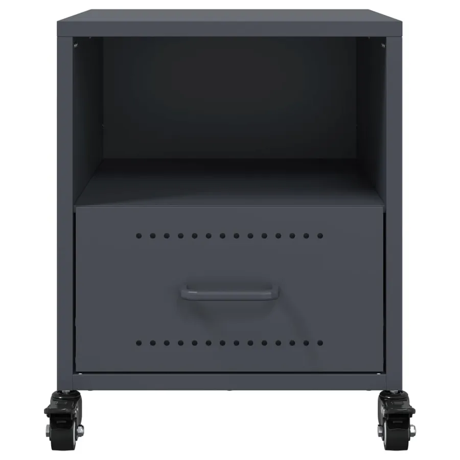 Tables de chevet 2 pcs anthracite 36x39x43,5 cm acier - 5