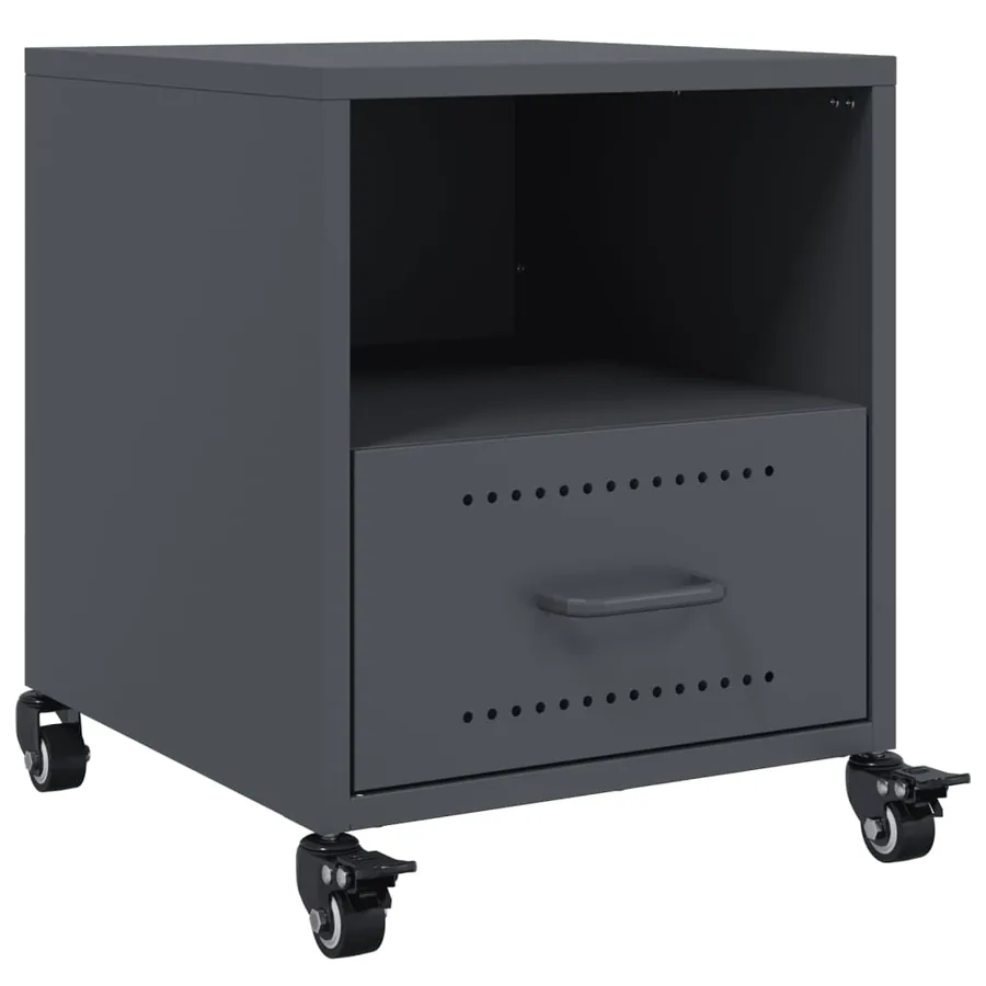Tables de chevet 2 pcs anthracite 36x39x43,5 cm acier - 6