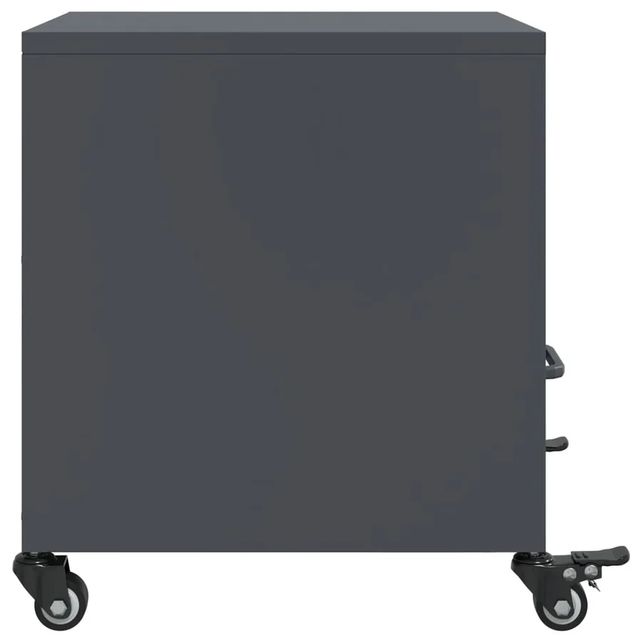 Tables de chevet 2 pcs anthracite 36x39x43,5 cm acier - 7