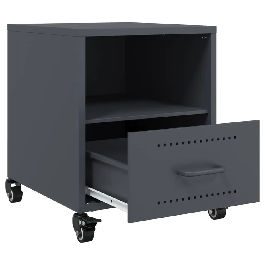 Tables de chevet 2 pcs anthracite 36x39x43,5 cm acier - 9
