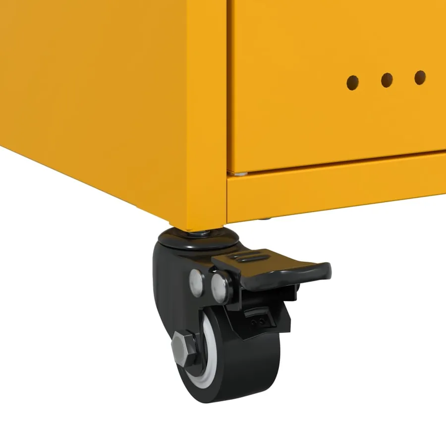 Tables de chevet 2 pcs jaune moutarde 36x39x59 cm acier - 12