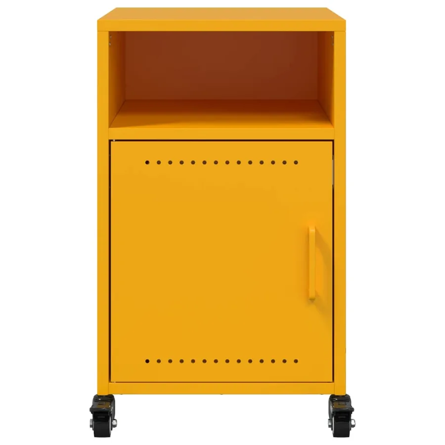 Tables de chevet 2 pcs jaune moutarde 36x39x59 cm acier - 5