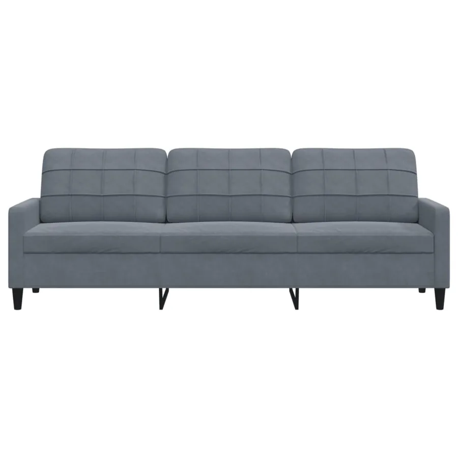Canapé à 3 places Gris foncé 210 cm Velours - 4