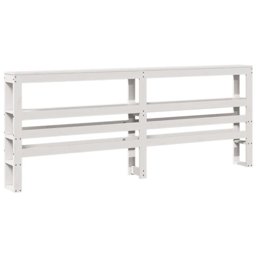 Cadre de lit sans matelas blanc 180x200 cm bois massif de pin - 7