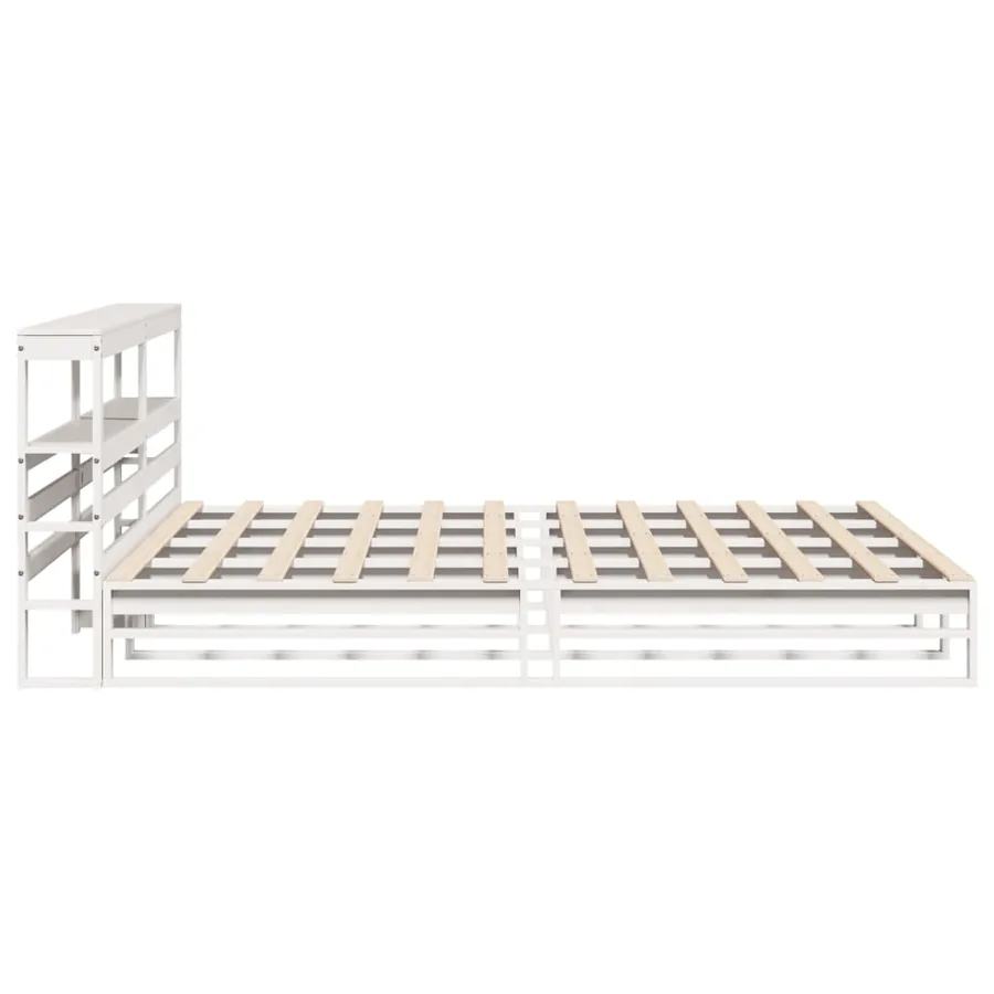 Cadre de lit sans matelas blanc 180x200 cm bois massif de pin - 8