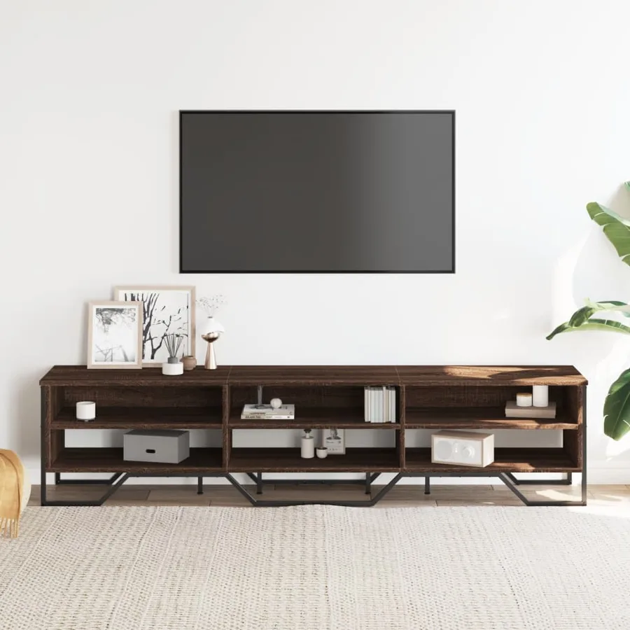 Meuble TV chêne marron 180x34x41 cm bois d'ingénierie - 3