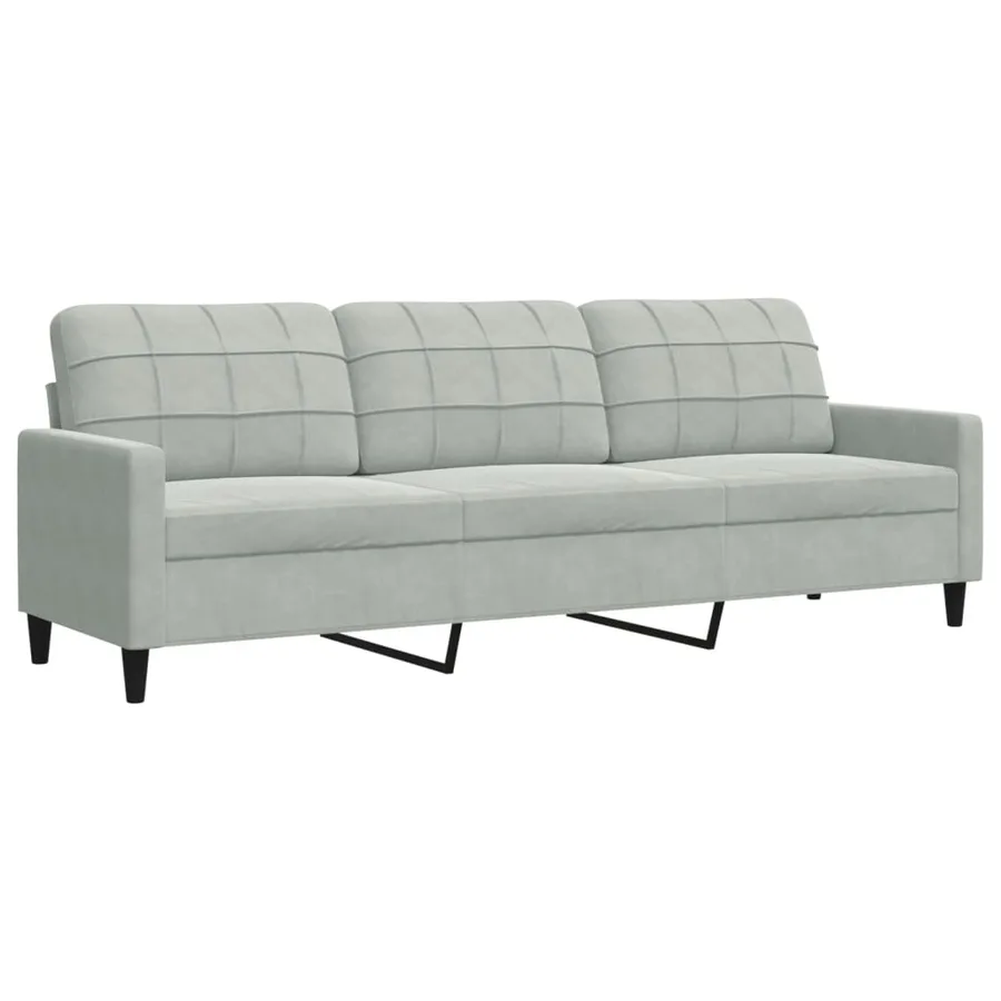 Ensemble de canapés 3 pcs avec coussins Gris clair Velours - 4