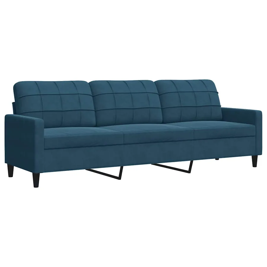 Canapé à 3 places Bleu 210 cm Velours - 2