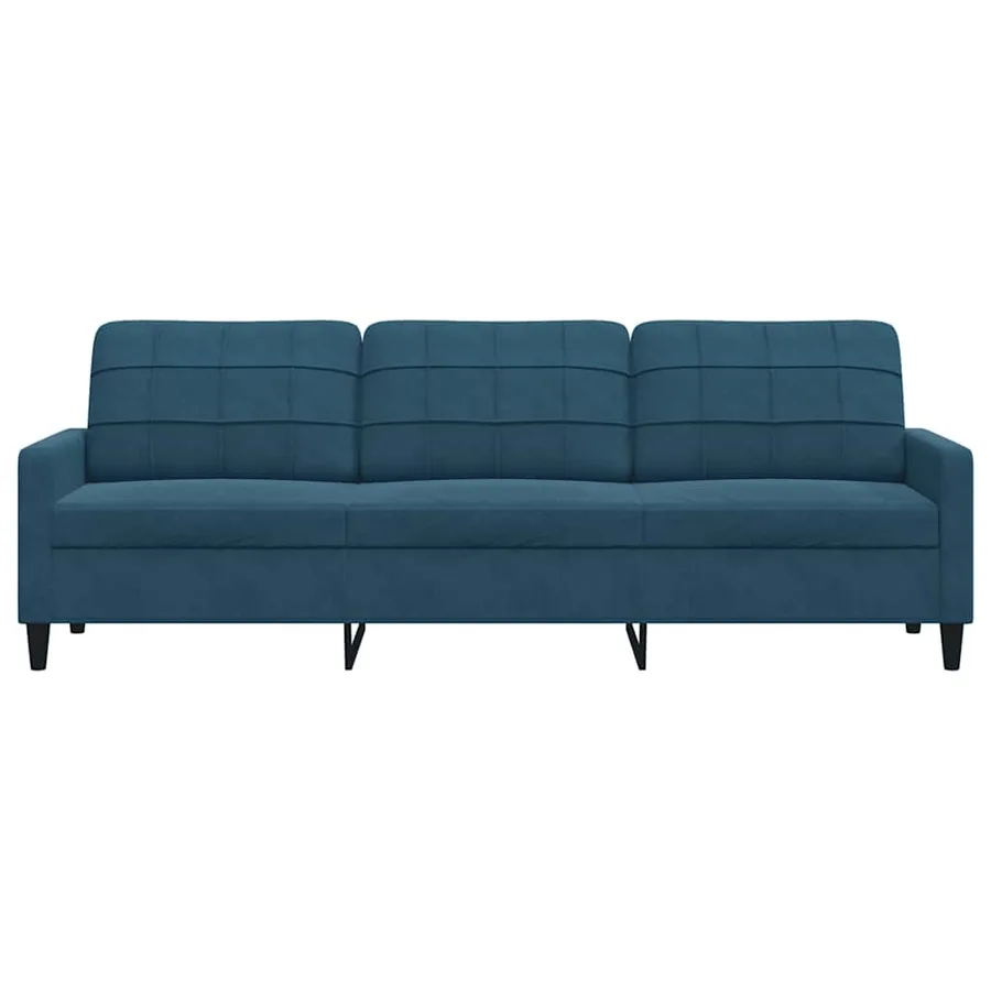 Canapé à 3 places Bleu 210 cm Velours - 4