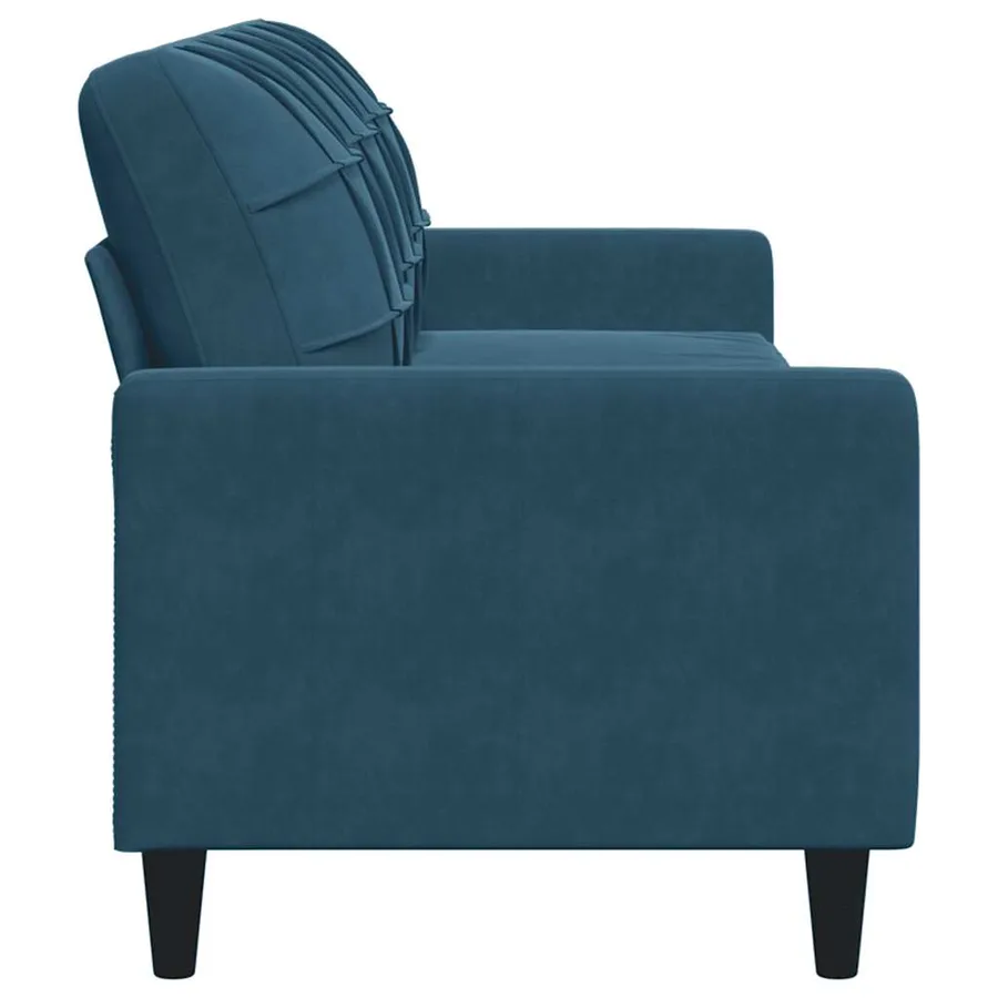 Canapé à 3 places Bleu 210 cm Velours - 5