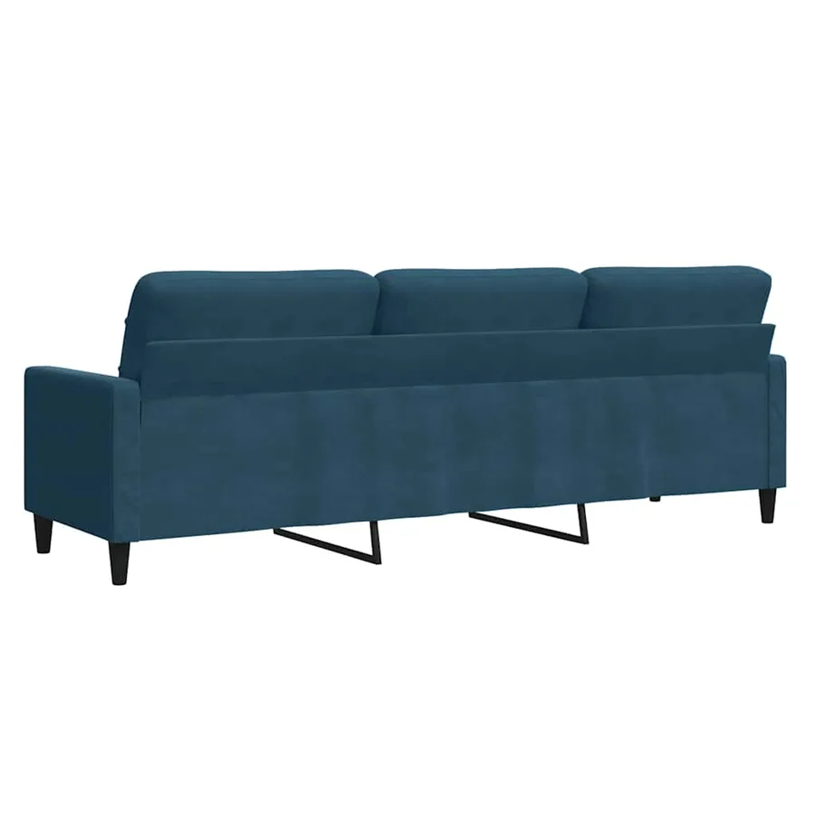 Canapé à 3 places Bleu 210 cm Velours - 6