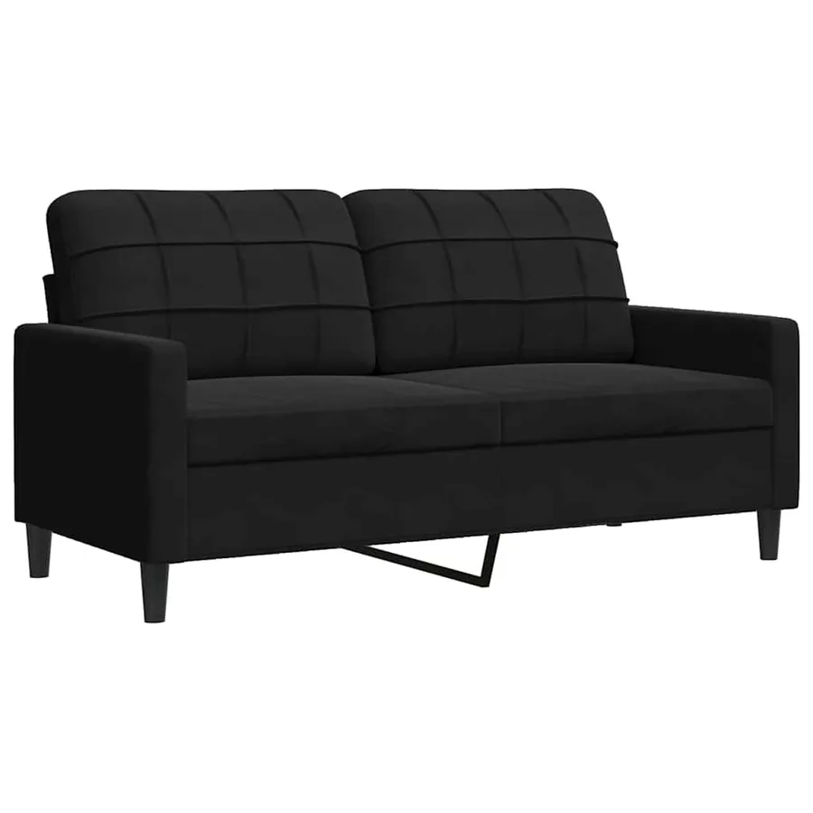 Ensemble de canapés 3 pcs avec coussins Noir Velours - 4