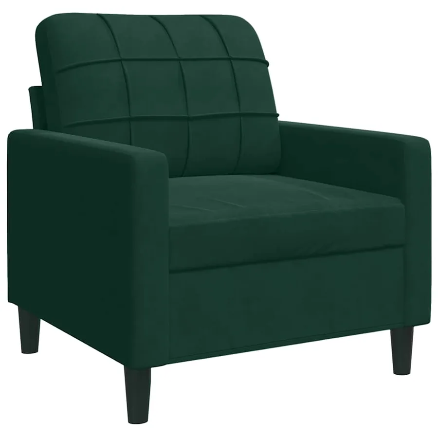 Ensemble de canapés 4 pcs avec coussins Vert foncé Velours - 6
