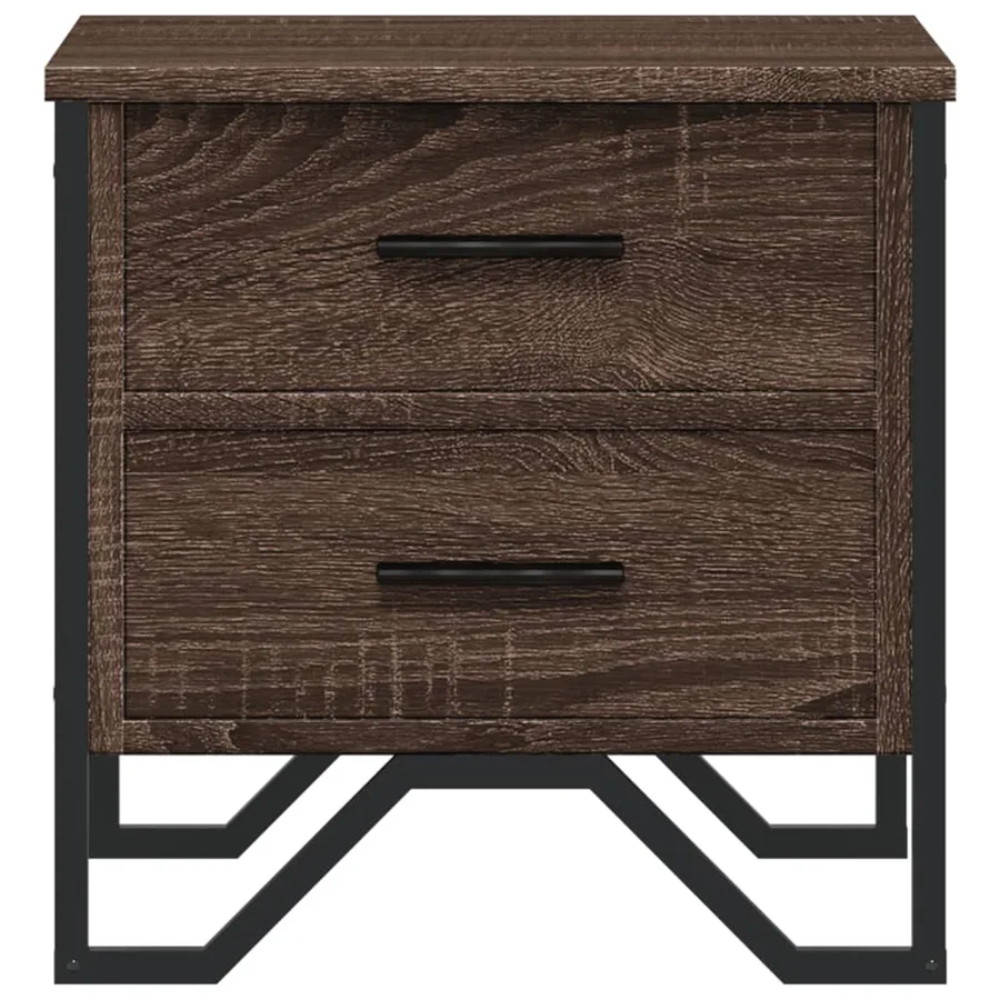 Table de chevet chêne marron 40x41x40 cm bois d’ingénierie - 5