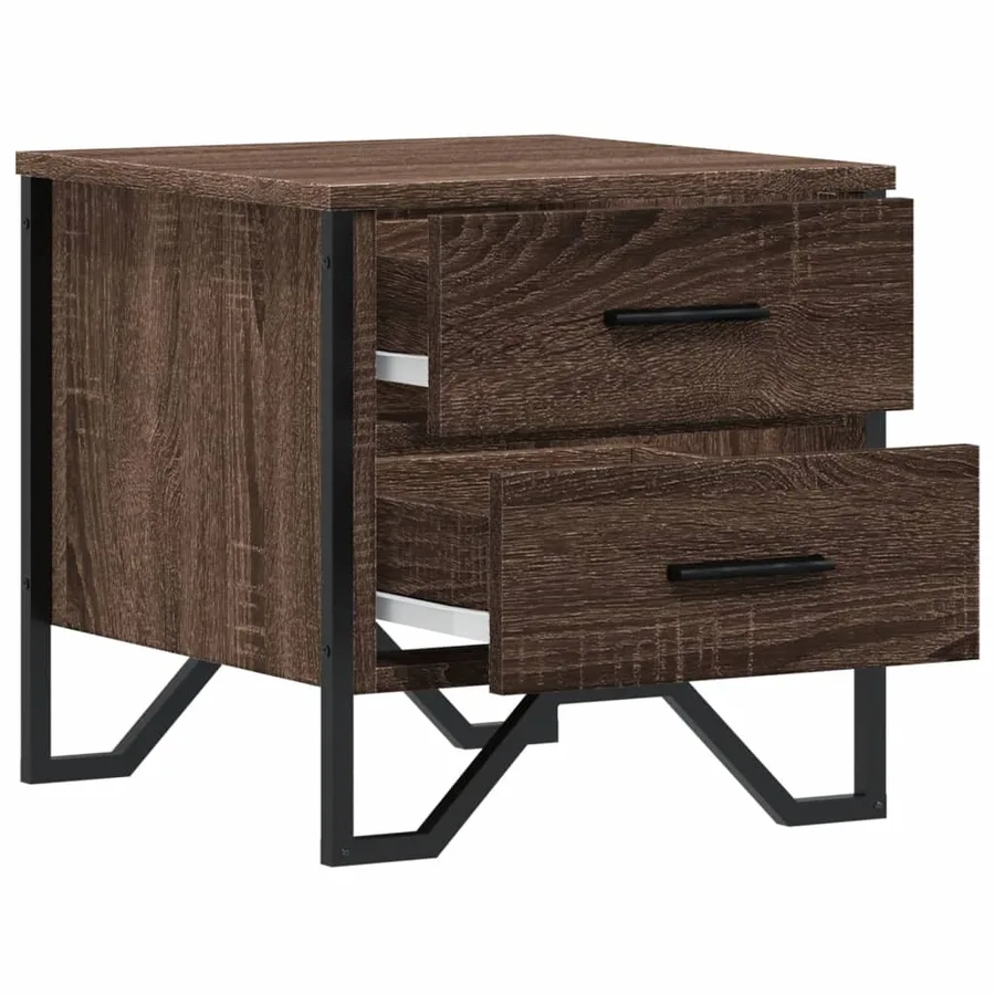 Table de chevet chêne marron 40x41x40 cm bois d’ingénierie - 6