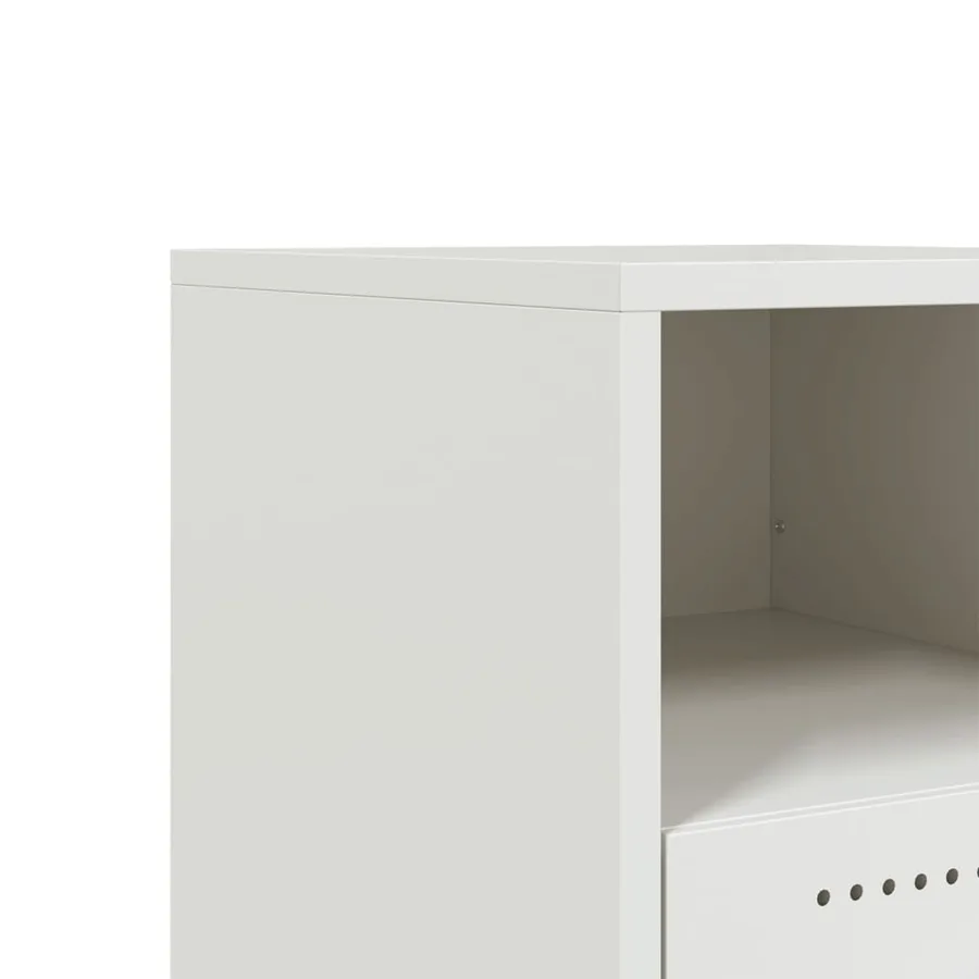 Table de chevet blanc 36x39x43,5 cm acier - 11