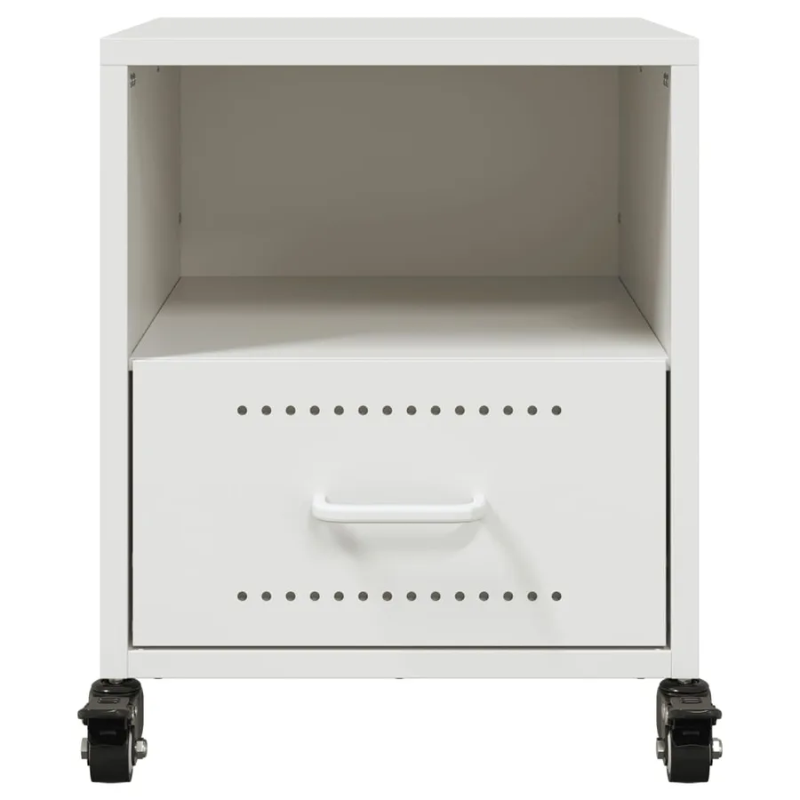 Table de chevet blanc 36x39x43,5 cm acier - 6