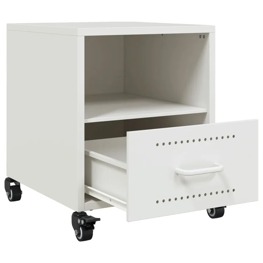 Table de chevet blanc 36x39x43,5 cm acier - 9