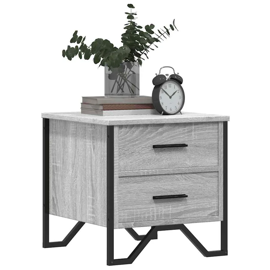 Table de chevet sonoma gris 40x41x40 cm bois d'ingénierie - 4