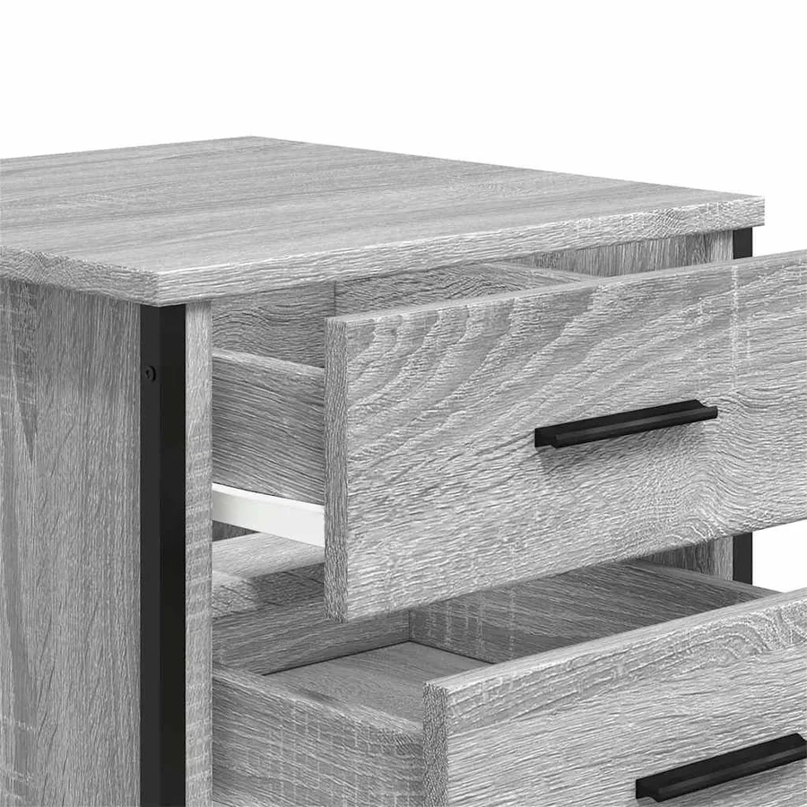 Table de chevet sonoma gris 40x41x40 cm bois d'ingénierie - 9