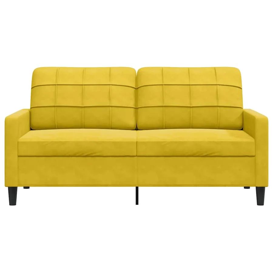 Canapé à 2 places Jaune 140 cm Velours - 4