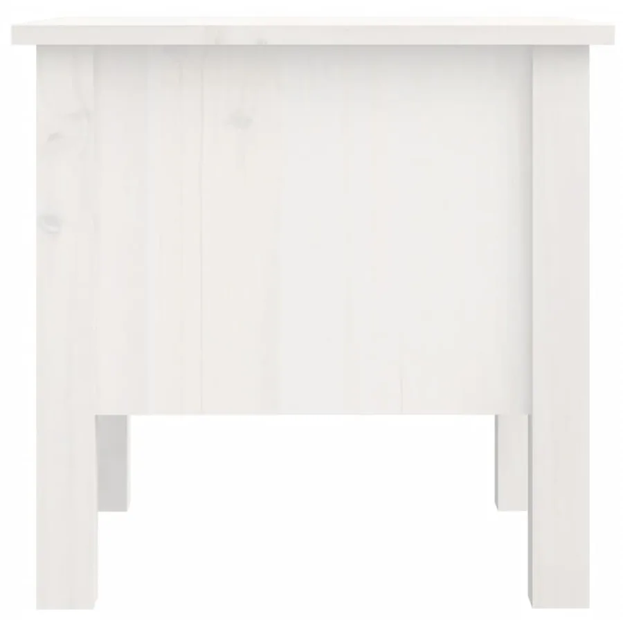 Table d'appoint Blanc 40x40x39 cm Bois massif de pin - 8