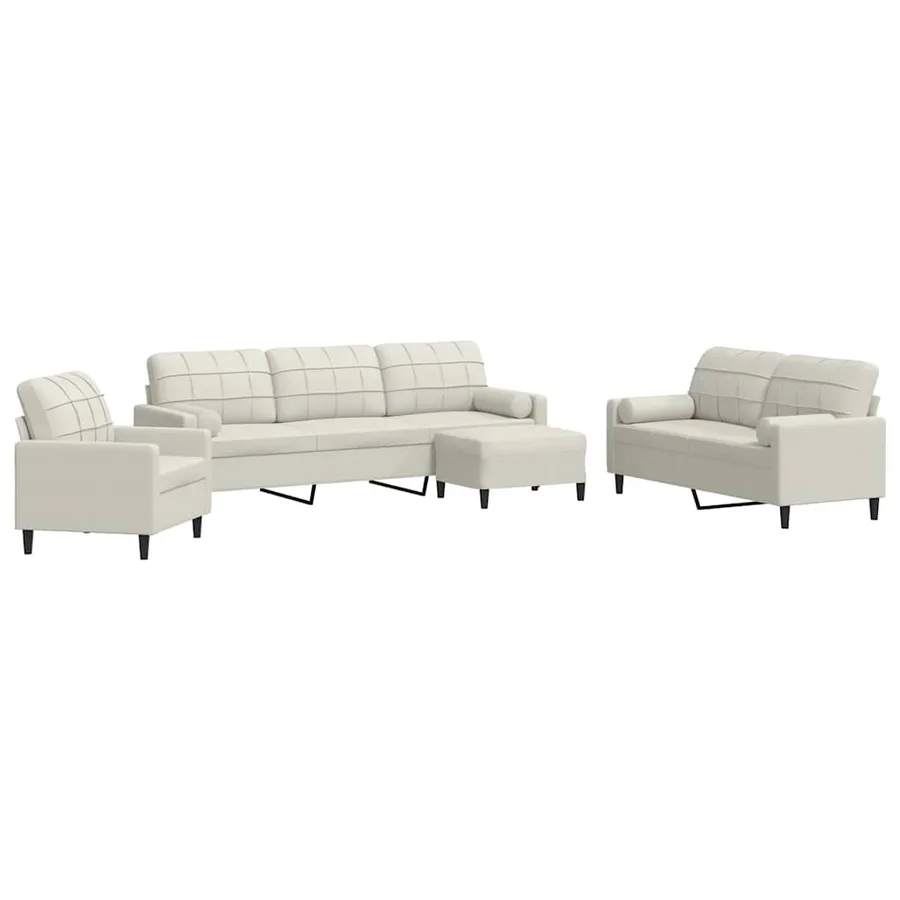 Ensemble de canapés 4 pcs avec coussins et traversins velours - 2