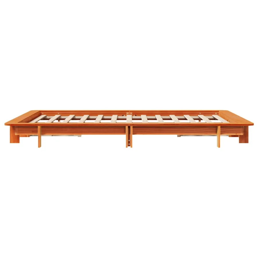 Cadre de lit sans matelas cire marron 120x200cm bois pin massif - 5