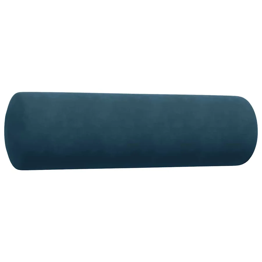 Ensemble de canapés 3pcs et coussins et traversins bleu velours - 7