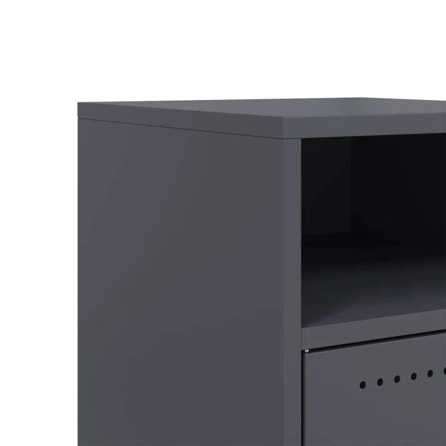 Tables de chevet 2 pcs anthracite 36x39x59 cm acier - 11