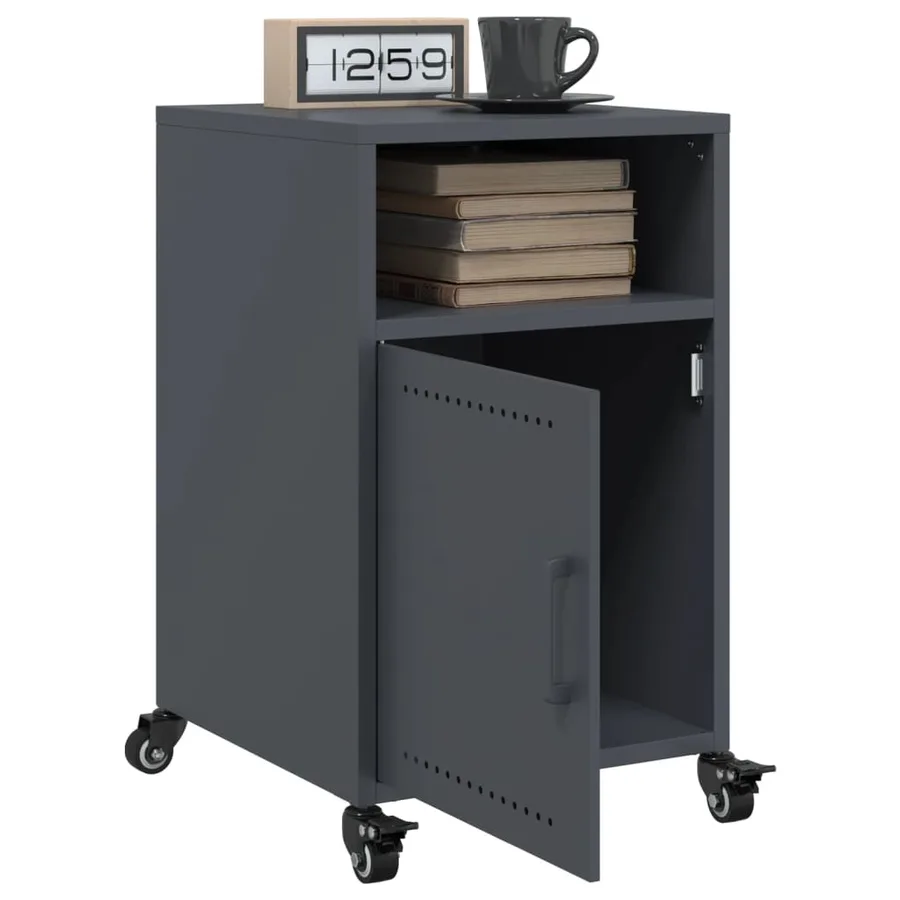 Tables de chevet 2 pcs anthracite 36x39x59 cm acier - 4