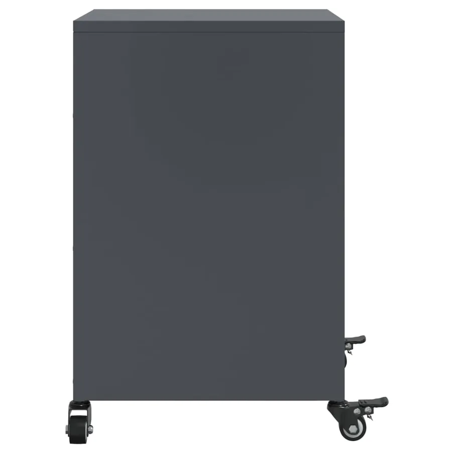 Tables de chevet 2 pcs anthracite 36x39x59 cm acier - 7