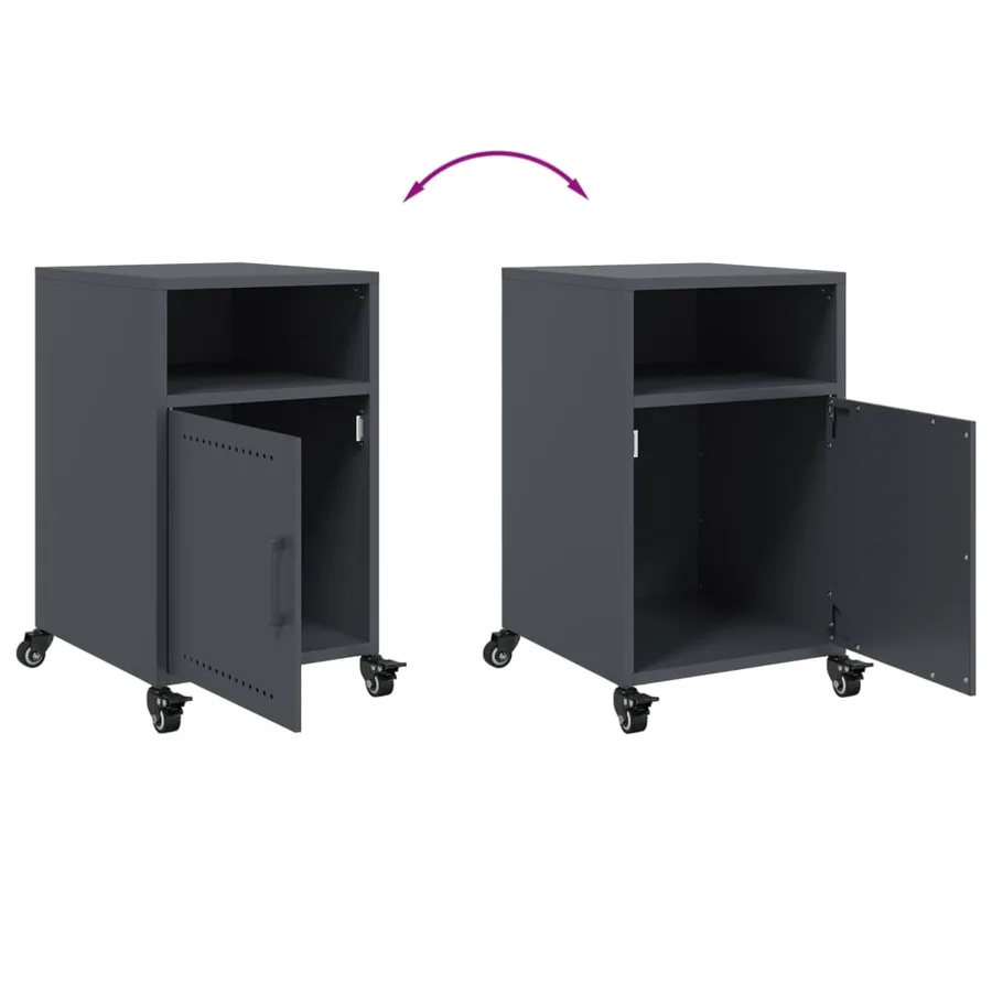 Tables de chevet 2 pcs anthracite 36x39x59 cm acier - 9
