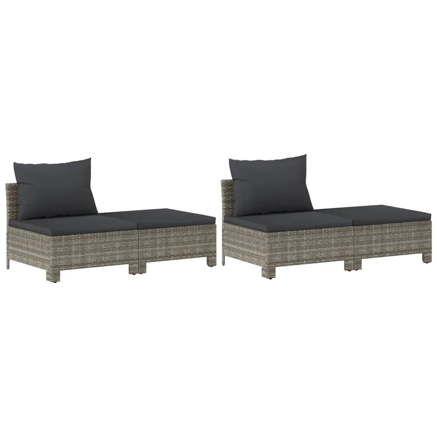 Salon de jardin 8 pcs avec coussins Gris Résine tressée - 6
