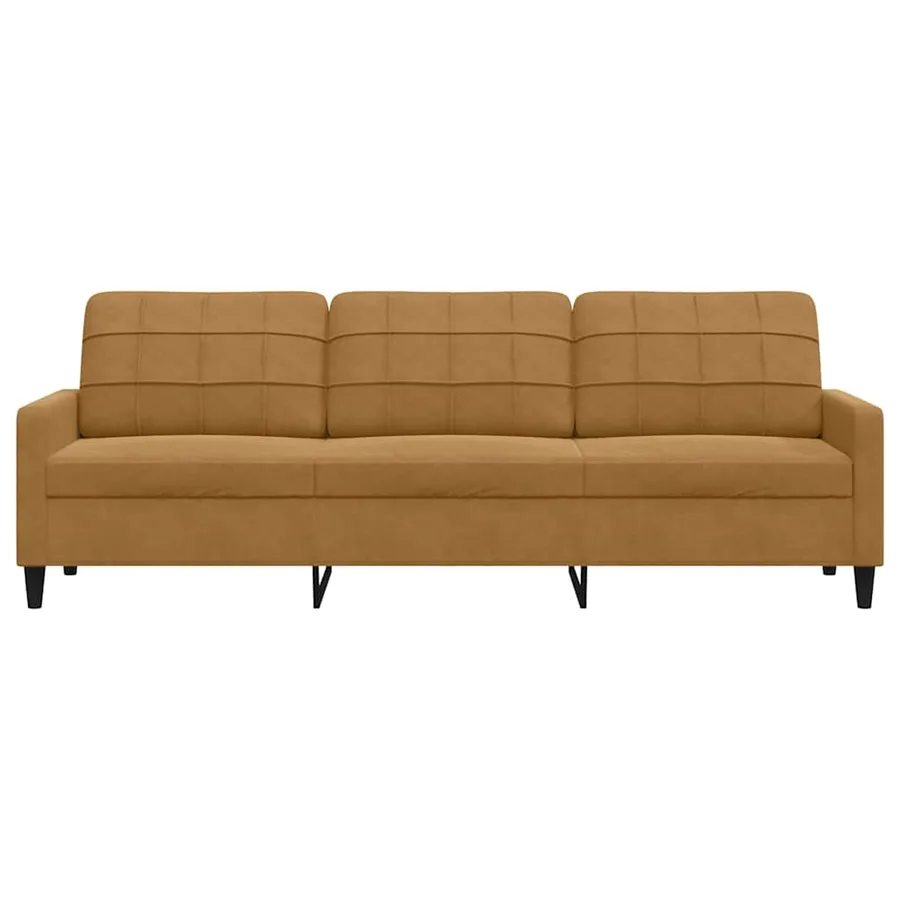 Canapé à 3 places Marron 210 cm Velours - 4
