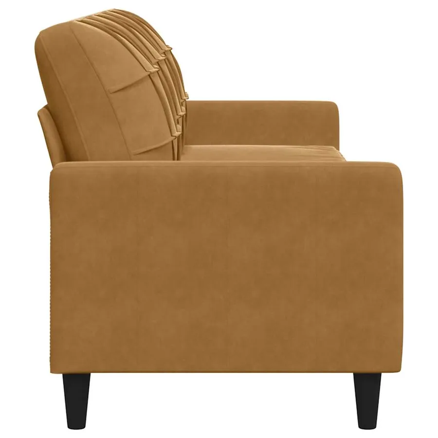Canapé à 3 places Marron 210 cm Velours - 5