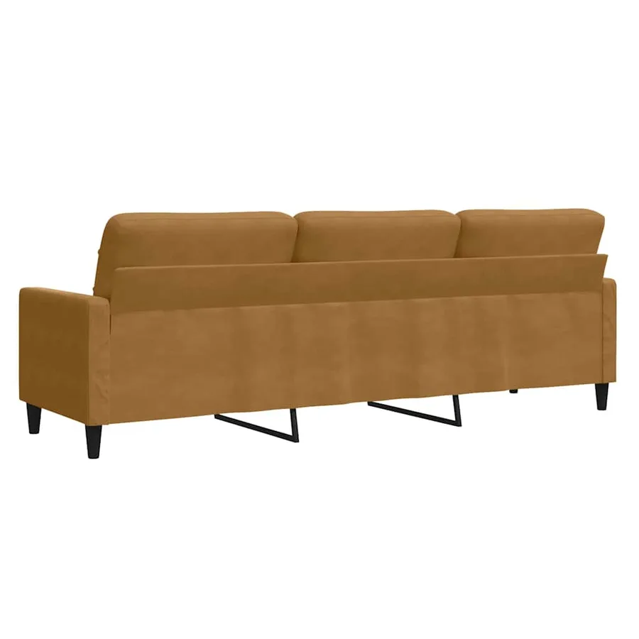 Canapé à 3 places Marron 210 cm Velours - 6